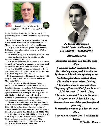 Daniel Matheson Obituary
